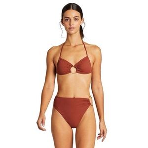 Vitamin A Eco Rib Bikini Set in Henna